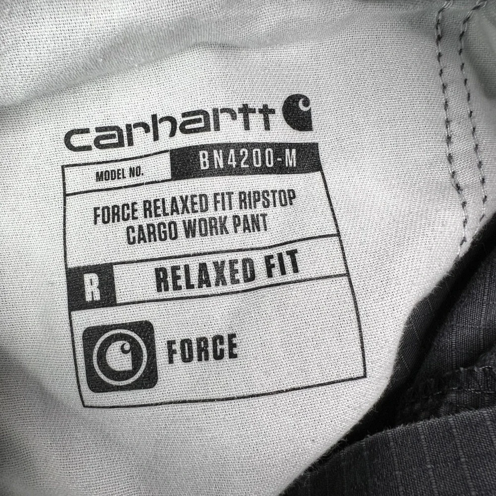 Carhartt Force Relaxed Fit Cargo Pants Mens 42x32 Fit 40x32 Grey Ripstop Utility
